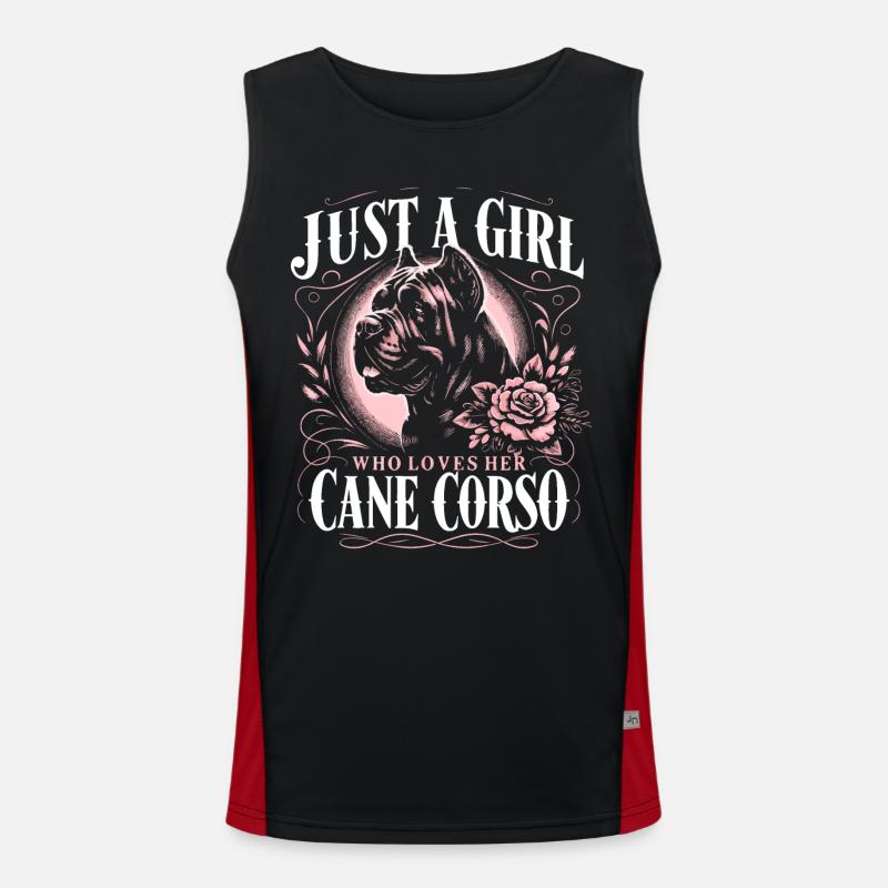 Cane Corso Hund Funktionelles Kontrast-Tank Top für Männer 