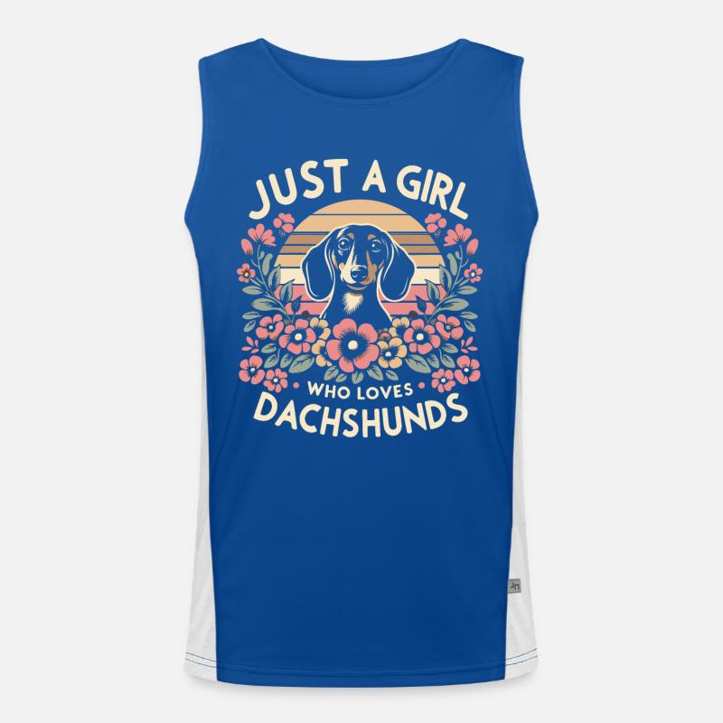 Dachshund Dog Men's Functional Contrast Tank Top 