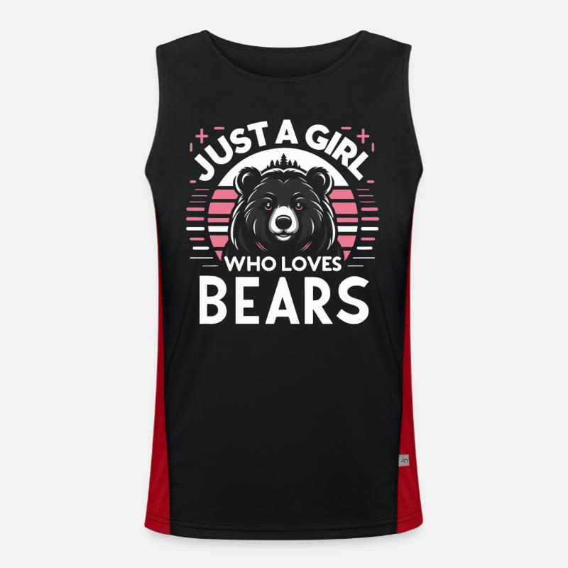 Bear, Grizzly Bear, Brown Bear, Bears Men's Functional Contrast Tank Top 