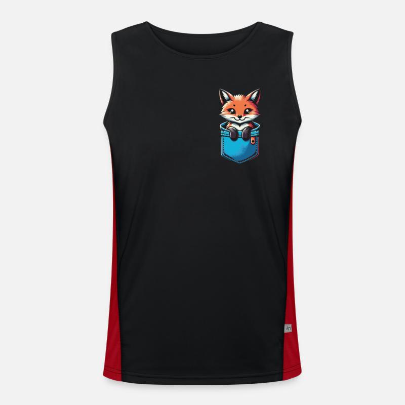 Fox Foxes Animal - Men's Functional Contrast Tank Top  - black/red