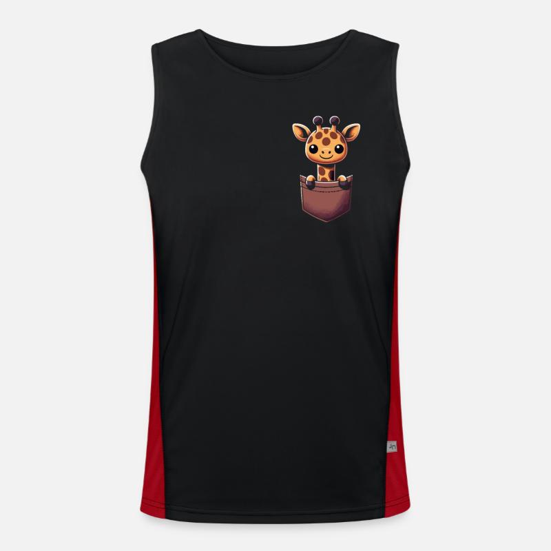 Giraffe Tier Afrika Giraffen Funktionelles Kontrast-Tank Top für Männer 