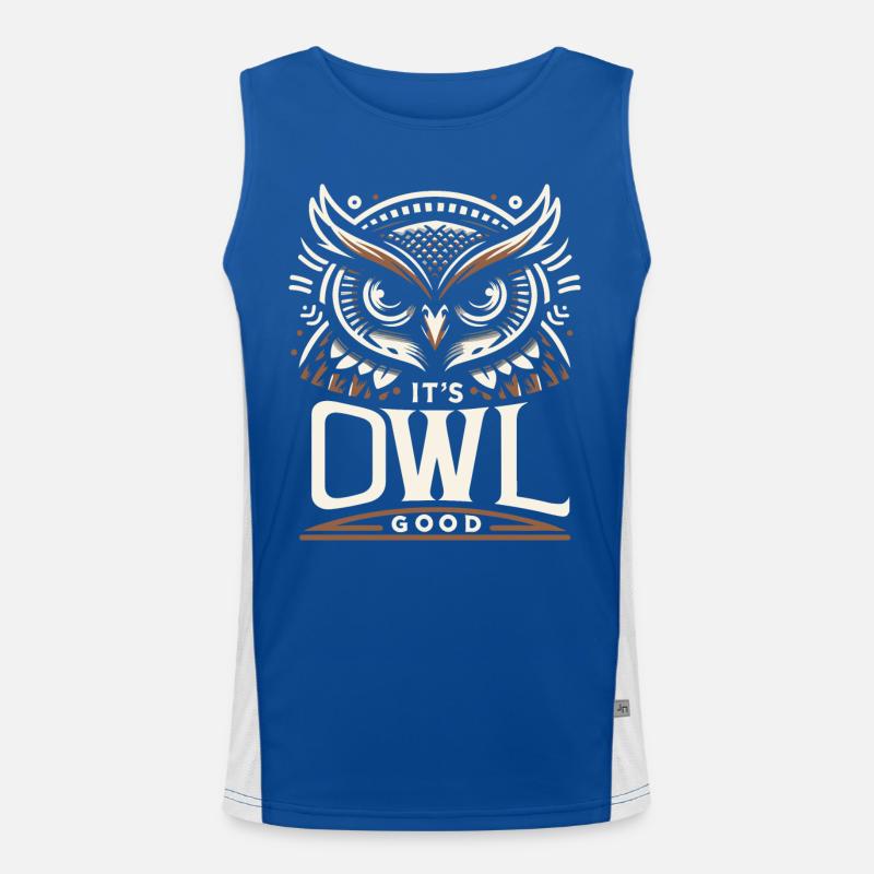 Eule Vogel Tier Eulen Funktionelles Kontrast-Tank Top für Männer 