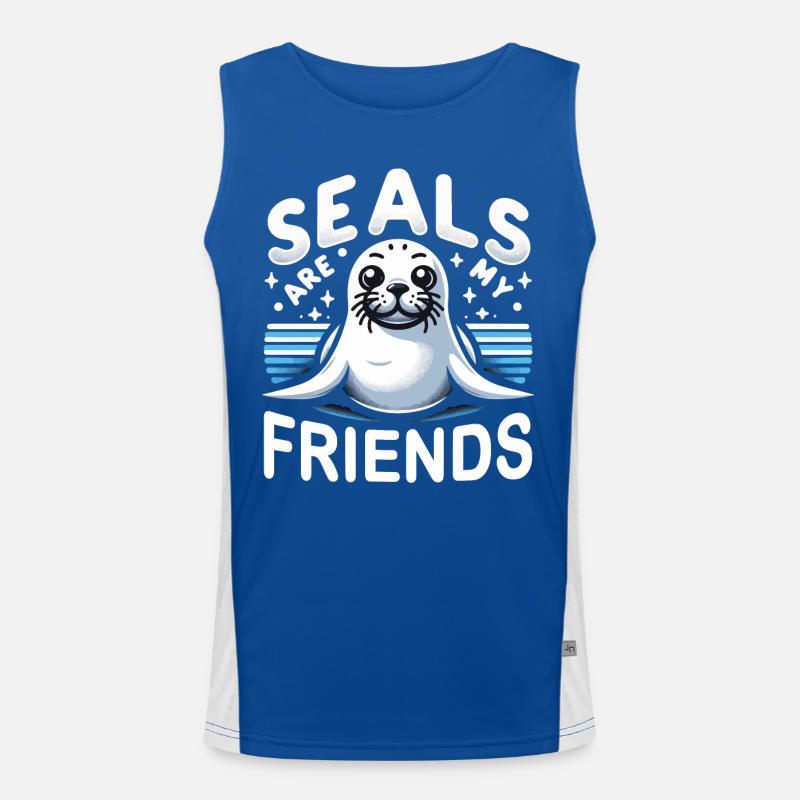 Robbe Robben Tier Seelöwe Funktionelles Kontrast-Tank Top für Männer 