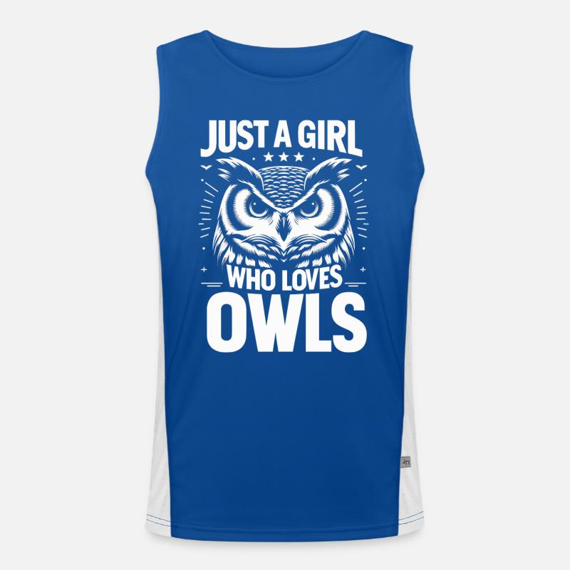 Eule Vogel Tier Eulen Funktionelles Kontrast-Tank Top für Männer 