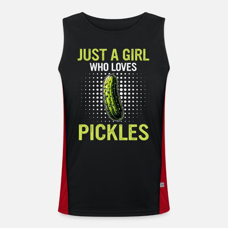 Concombre, Cornichon, Cornichon, Aneth alimentaire Débardeur respirant contrasté Homme 