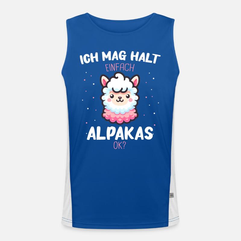 Alpaka Lama Alpakas Tier Funktionelles Kontrast-Tank Top für Männer 