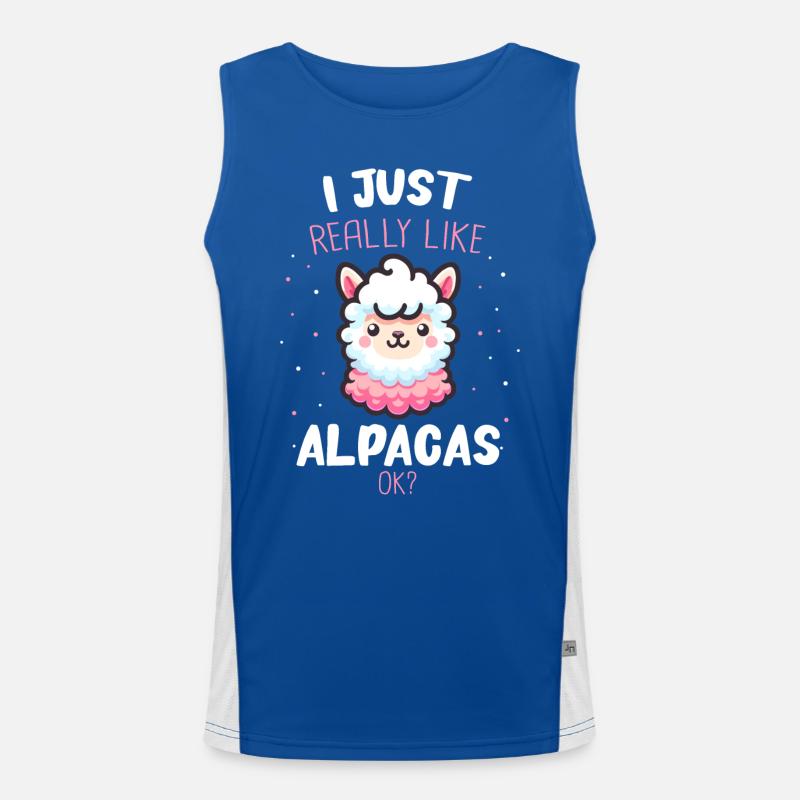 Alpaka Llama Funktionelles Kontrast-Tank Top für Männer 