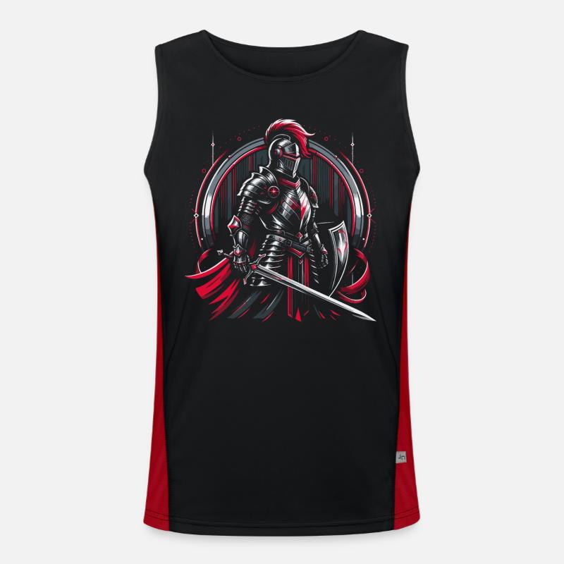 Deus Vult Crusader Knights Templier Moyen Âge Débardeur respirant contrasté Homme 