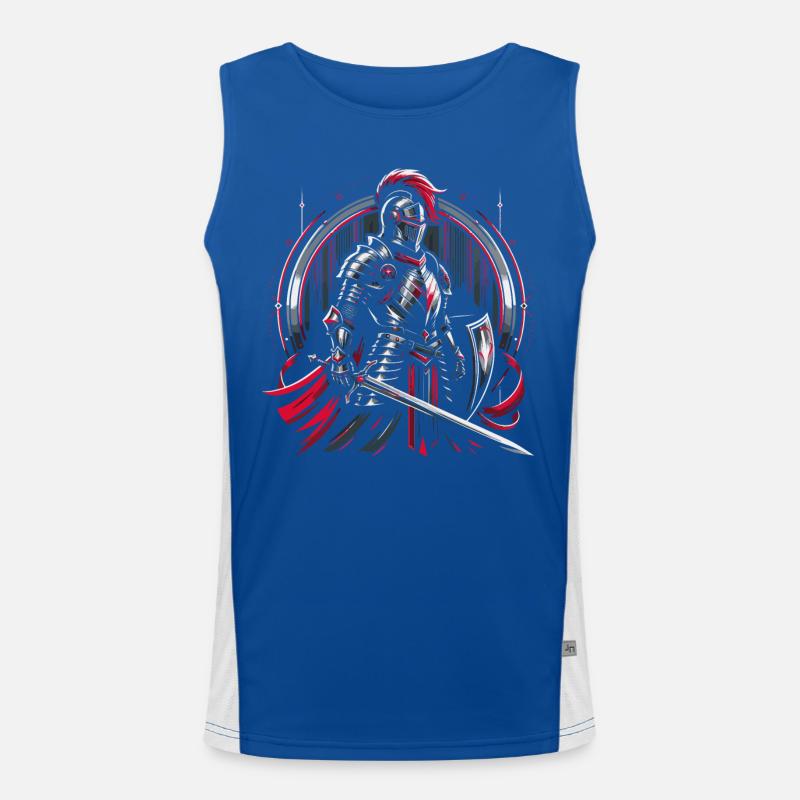 Deus Vult Crusader Knights Templar Middle Ages Men's Functional Contrast Tank Top 