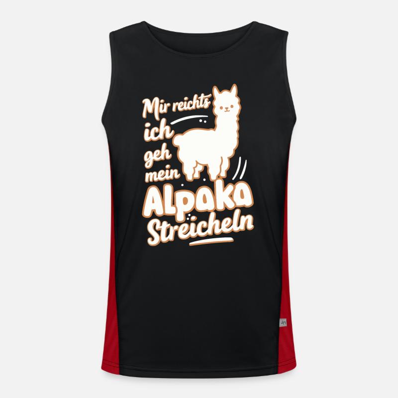 Alpaca Llama Alpacas Animal Men's Functional Contrast Tank Top 