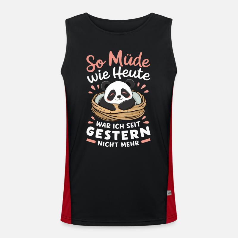 Panda Panda Bear Pandas Men's Functional Contrast Tank Top 