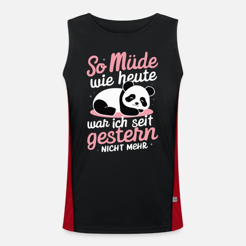 Panda Panda Bear Pandas - Men's Functional Contrast Tank Top  - black/red