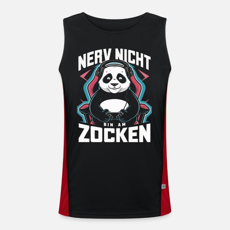 Panda Panda Bear Pandas Men's Functional Contrast Tank Top 