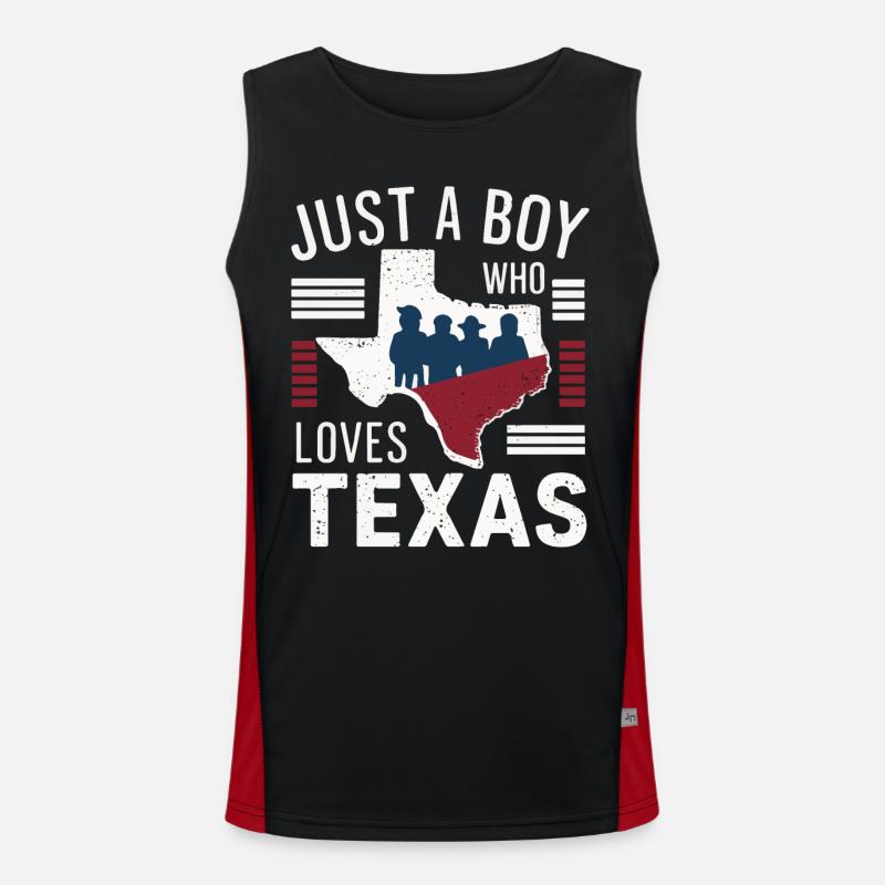 Texas State Texans Texas - Men's Functional Contrast Tank Top - black/red