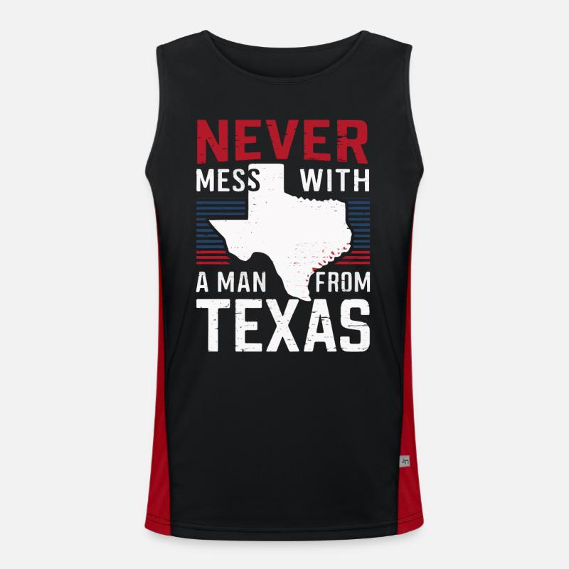 Texas State Texans Texas - Men's Functional Contrast Tank Top  - black/red
