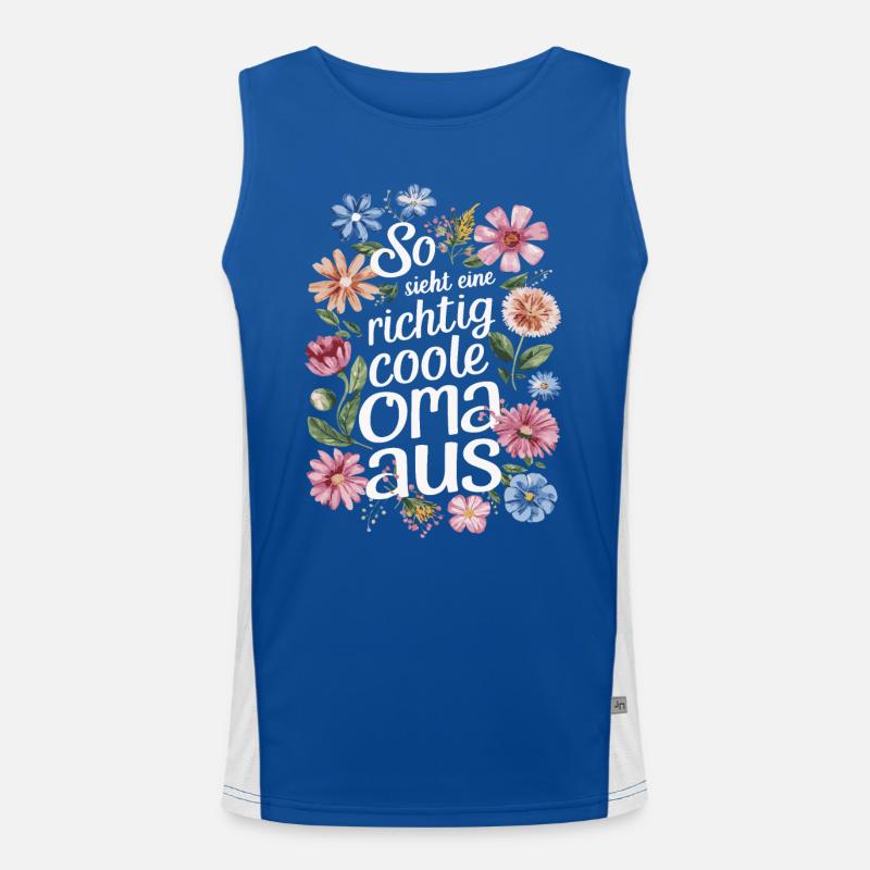 Oma Großmutter Großeltern Muttertag Familie Funktionelles Kontrast-Tank Top für Männer 