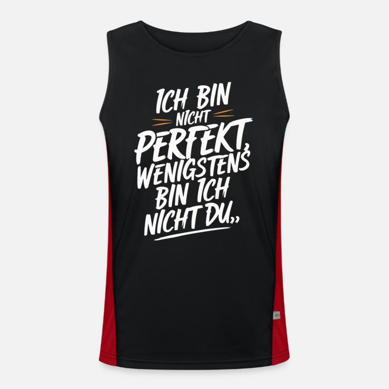 Sarcasm Irony Funny Sarcastic Sayings - Men's Functional Contrast Tank Top - black/red