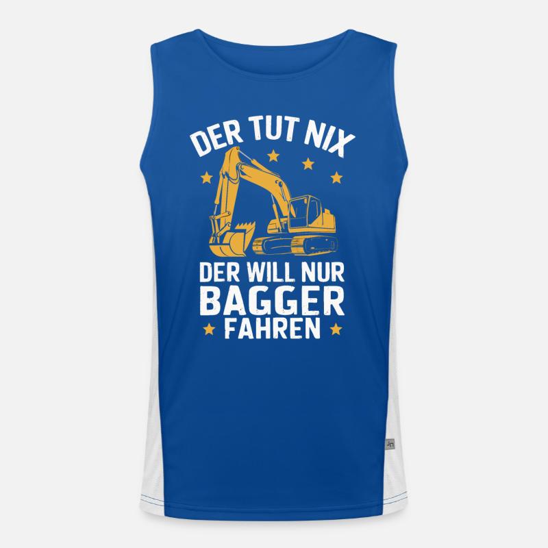 Baggerfahrer Bauarbeiter Baustelle Baumaschine Funktionelles Kontrast-Tank Top für Männer 