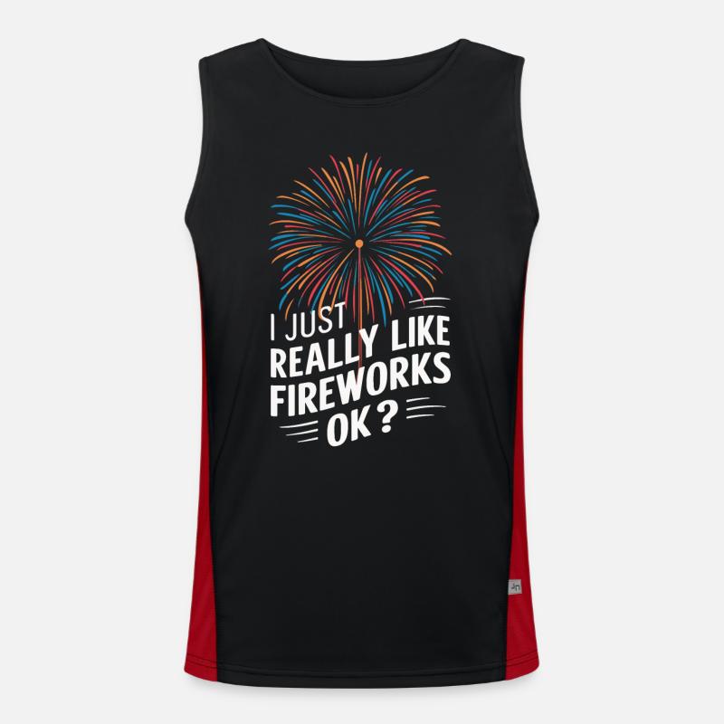 Pyrotechnics Fireworks Pyrotechnics - Men's Functional Contrast Tank Top - black/red