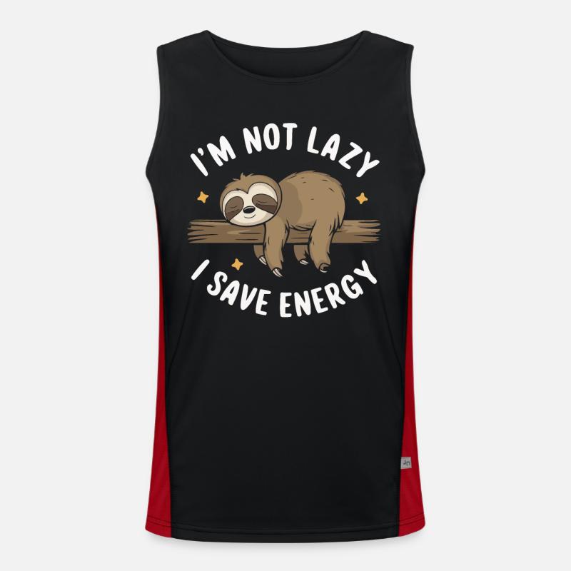 Sloth Sloths Sleeping Lazy - Men's Functional Contrast Tank Top - black/red