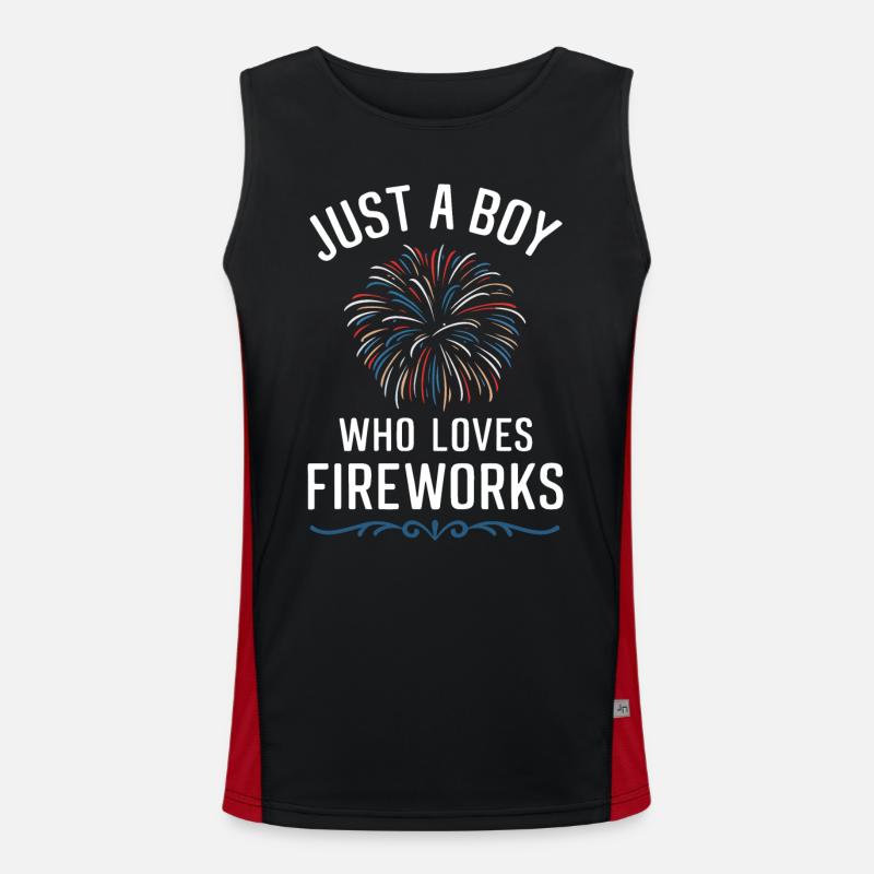 Pyrotechnics Fireworks Pyrotechnics - Men's Functional Contrast Tank Top - black/red