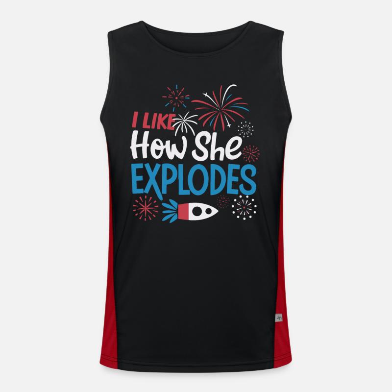 Pyrotechnics Fireworks Pyrotechnics - Men's Functional Contrast Tank Top  - black/red
