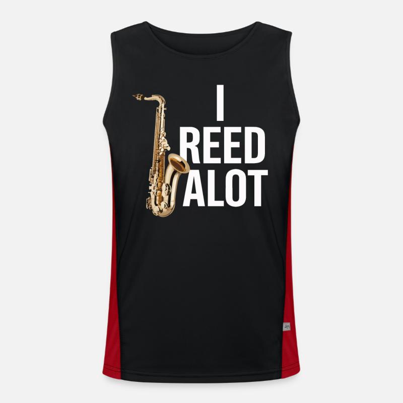 Saxophone Saxophone - Men's Functional Contrast Tank Top  - black/red