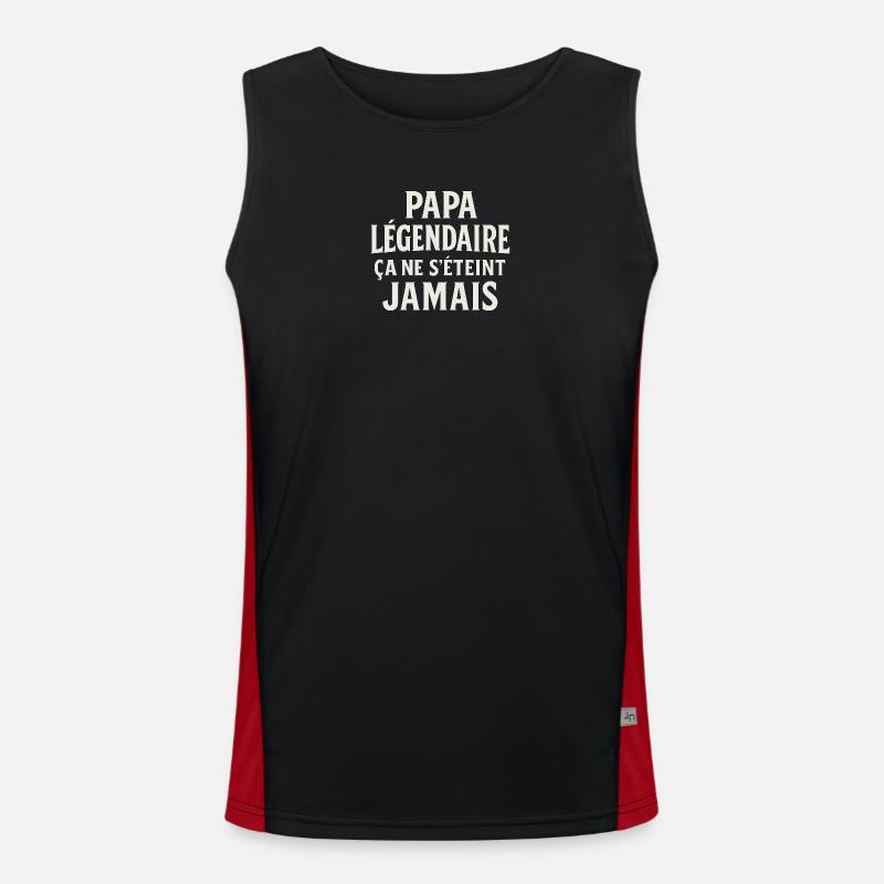 Legendary Dad — Never Extinguished - Men's Functional Contrast Tank Top  - black/red