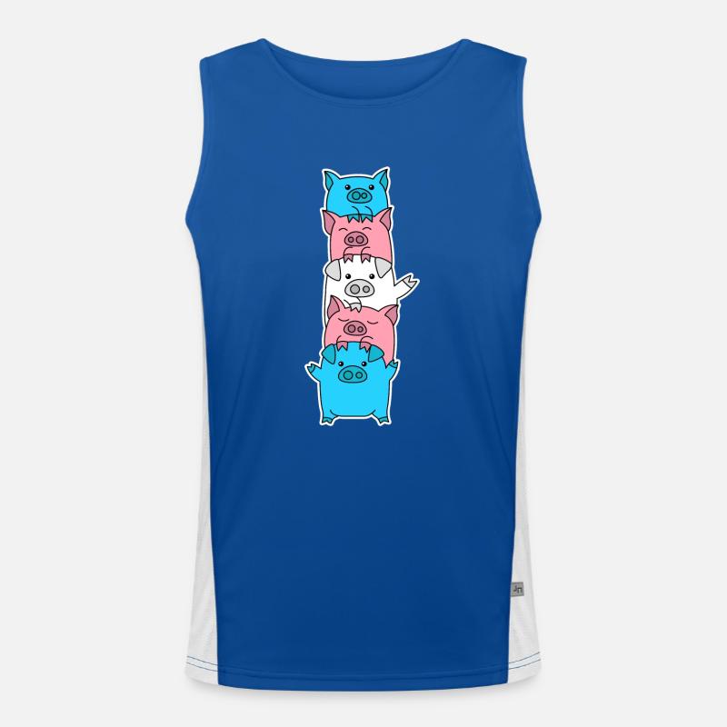 Conception de porc de drapeau trans pour les personnes trans Débardeur respirant contrasté Homme 
