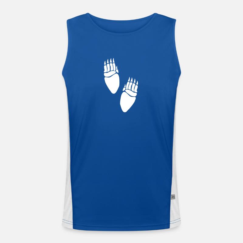 long white bear prints paws Men's Functional Contrast Tank Top 