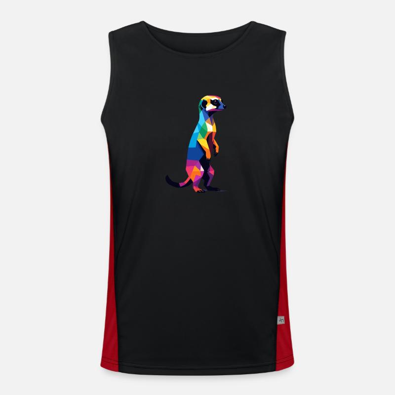 Suricate en Big Pixels Cool, Savannah Coloré Débardeur respirant contrasté Homme 