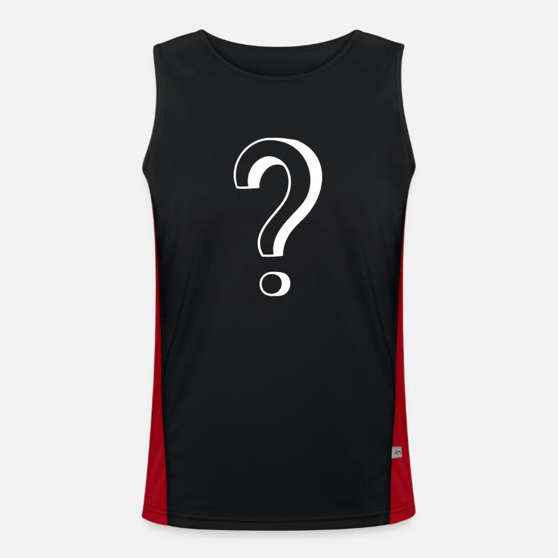 Question Mark Comic - Men's Functional Contrast Tank Top  - black/red