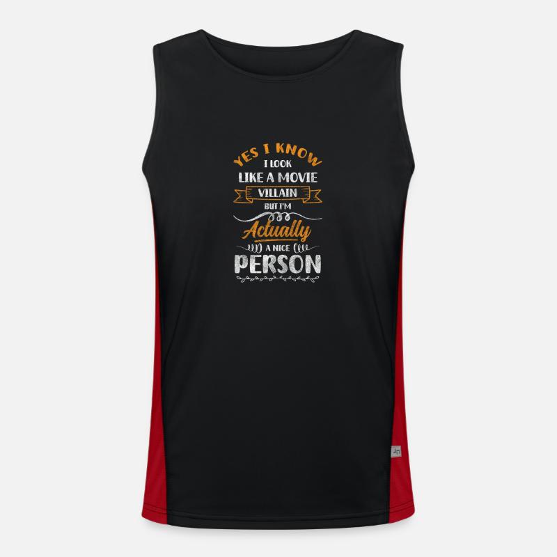 Introvert Nerd Quiet Single - Men's Functional Contrast Tank Top  - black/red
