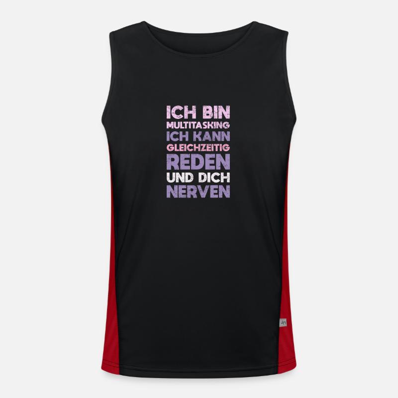 Ich Bin Multitasking – Ich Kann Gleichzeitig... Funktionelles Kontrast-Tank Top für Männer 