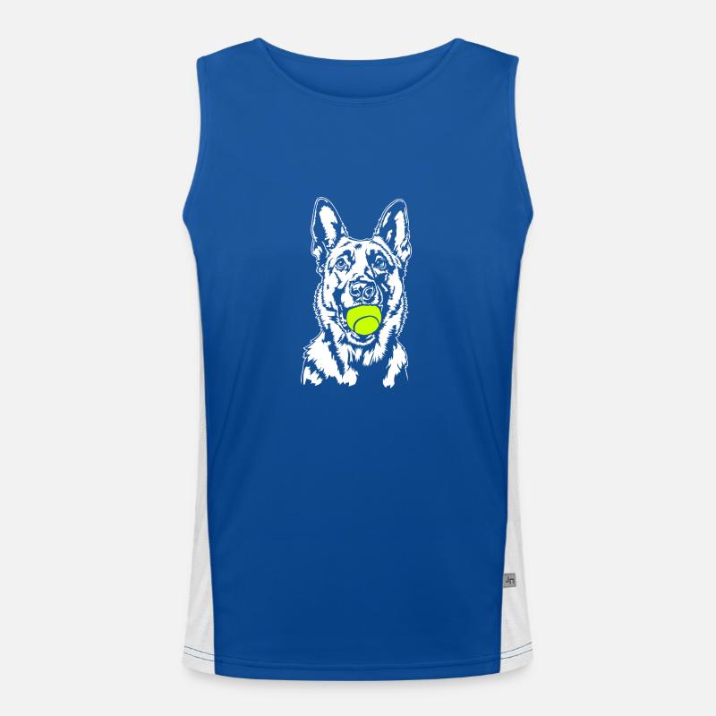 Malinois Ball Balljunkie Hunde Wilsigns Funktionelles Kontrast-Tank Top für Männer 