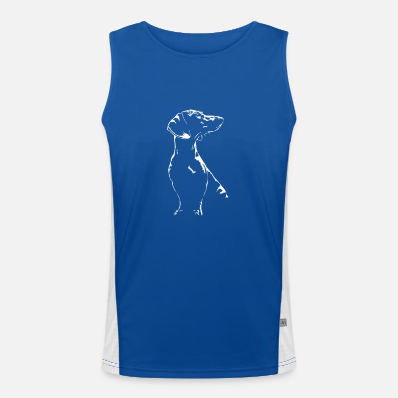 Dackel Silhouette Hunde Hund Wilsigns Funktionelles Kontrast-Tank Top für Männer 