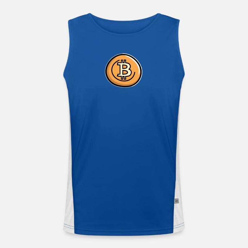 Bitcoin Coin Art Emblem Men's Functional Contrast Tank Top 