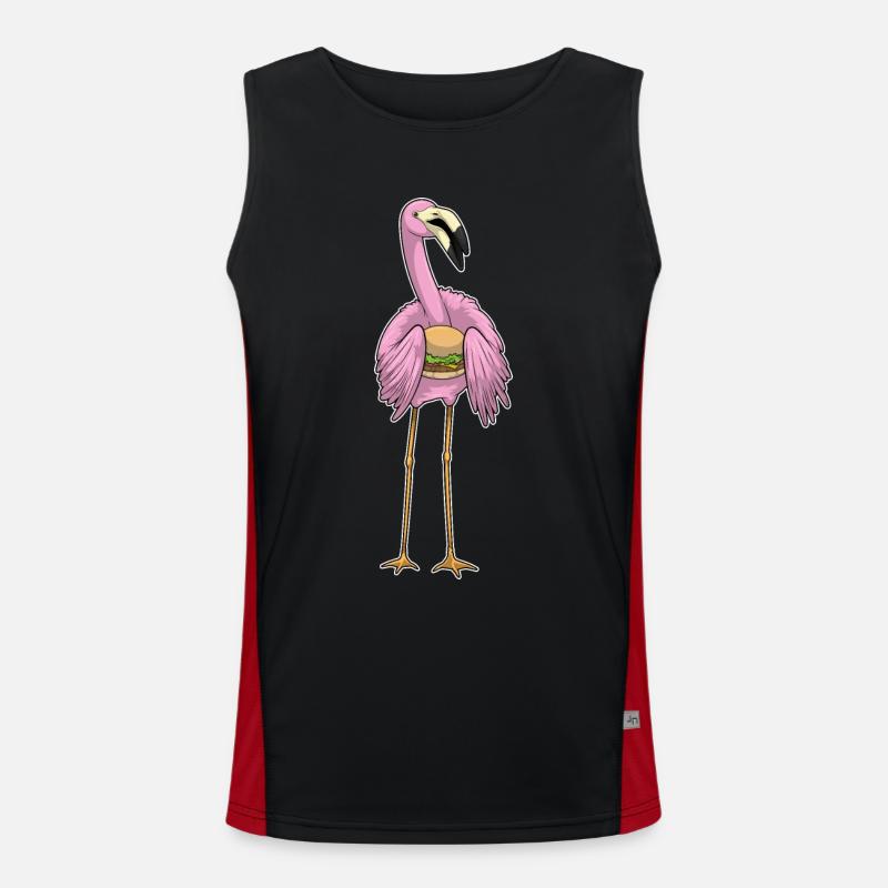 Flamingo Burger - Men's Functional Contrast Tank Top  - black/red