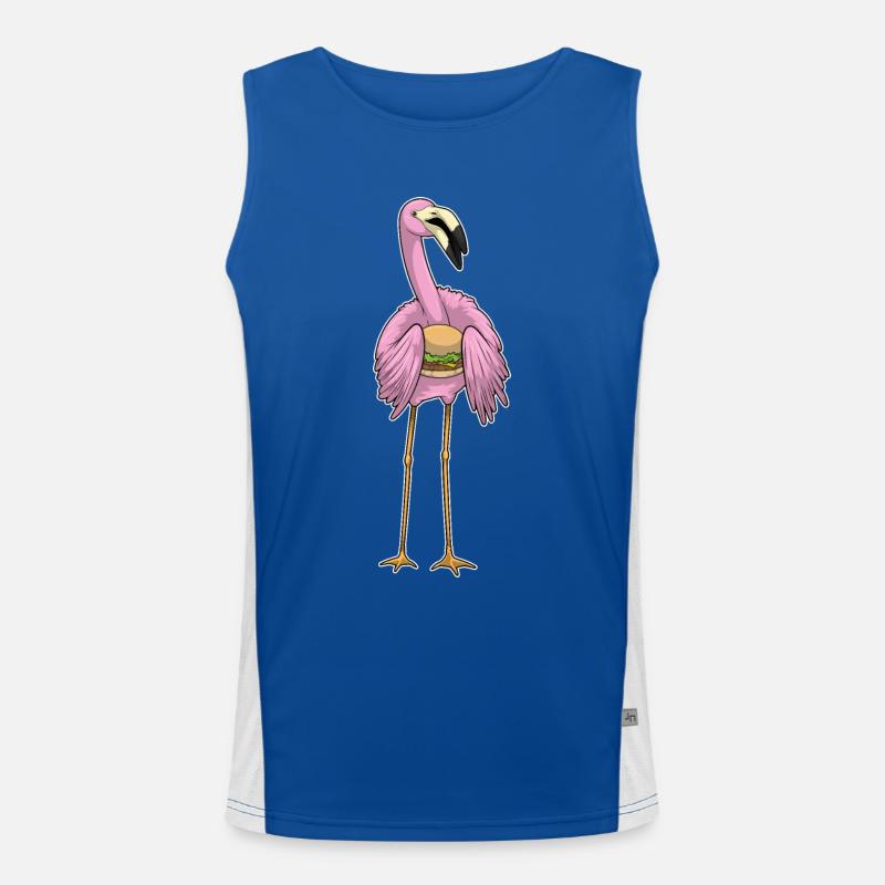 Flamingo Burger Funktionelles Kontrast-Tank Top für Männer 