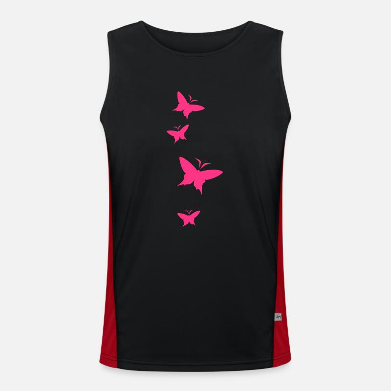 Schmetterlinge Funktionelles Kontrast-Tank Top für Männer 