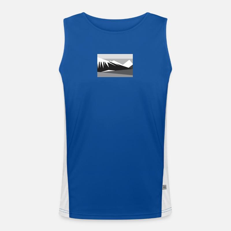 Geometic mountain silhouette Men's Functional Contrast Tank Top 