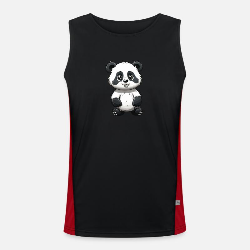 Panda Animal Men's Functional Contrast Tank Top 