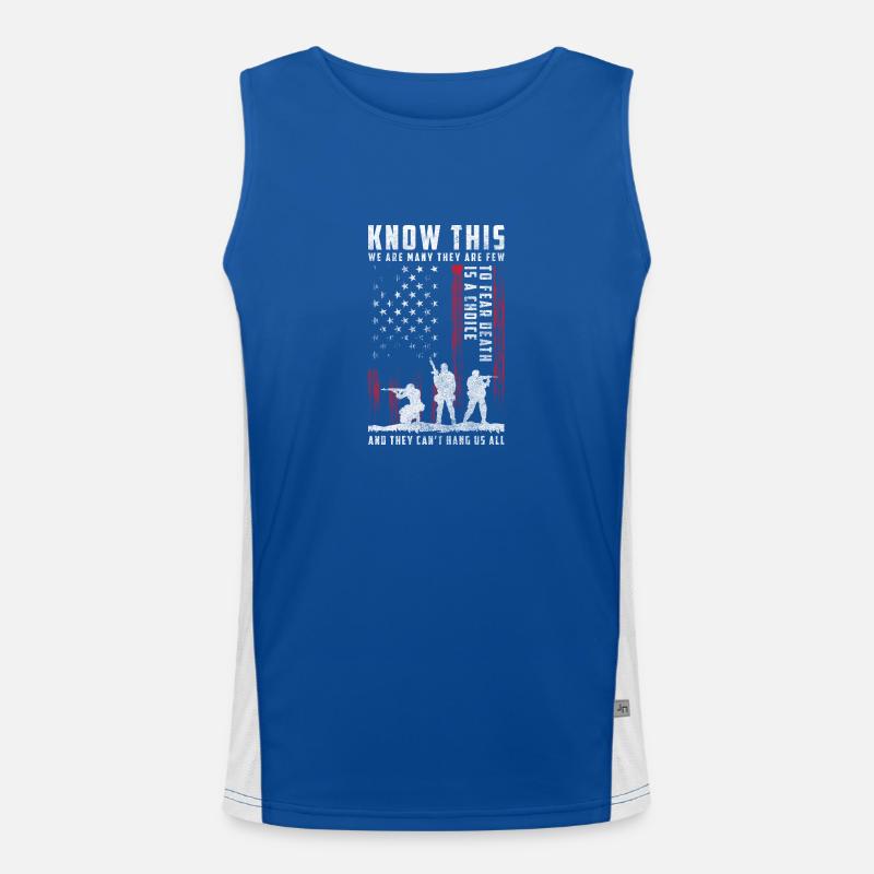 War Flag Freedom America Men's Functional Contrast Tank Top 