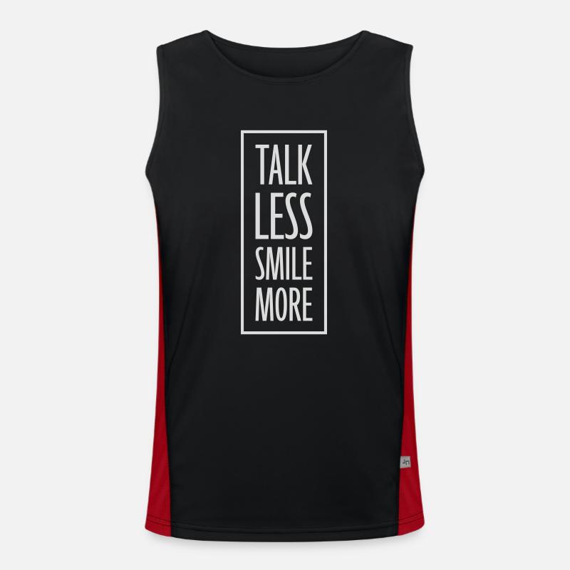 talk less smile more - Men's Functional Contrast Tank Top - black/red