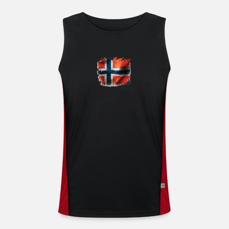 Norwegen Flagge Funktionelles Kontrast-Tank Top für Männer 