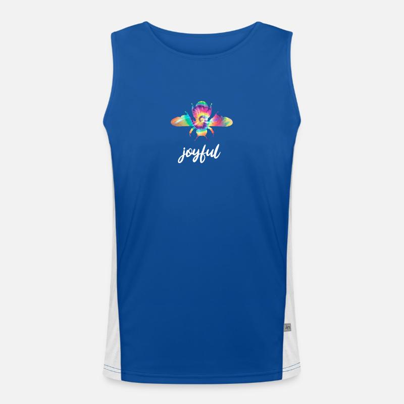 Tie Dye Bee Joyful Biene Be Joyful Funktionelles Kontrast-Tank Top für Männer 