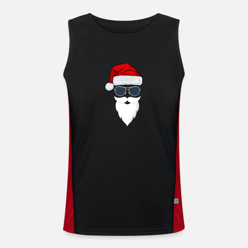 Cooler Weihnachtsmann mit Sonnenbrille Geschenk Funktionelles Kontrast-Tank Top für Männer 