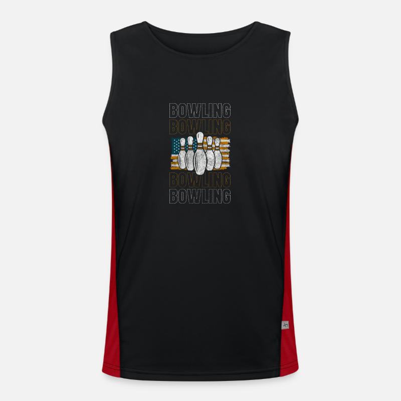 Bowler Kegel Sieger Funktionelles Kontrast-Tank Top für Männer 