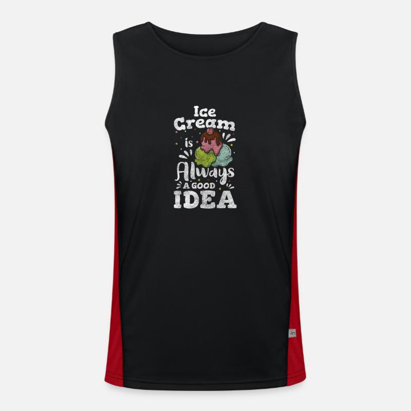 Eis Waffel Eisverkäufer Dessert Funktionelles Kontrast-Tank Top für Männer 