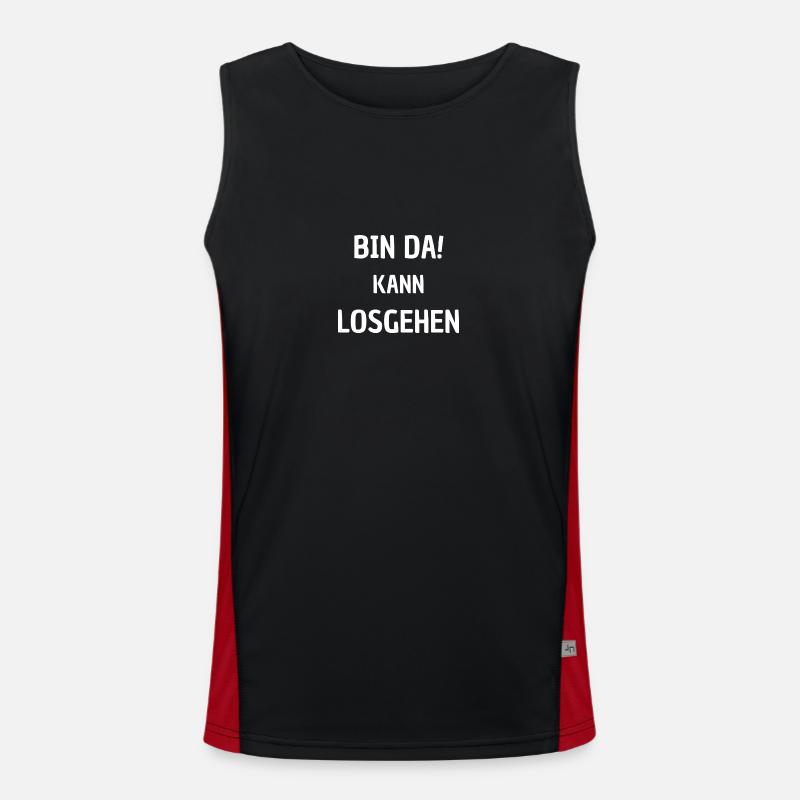BIN DA KANN LOSGEHEN Funktionelles Kontrast-Tank Top für Männer 